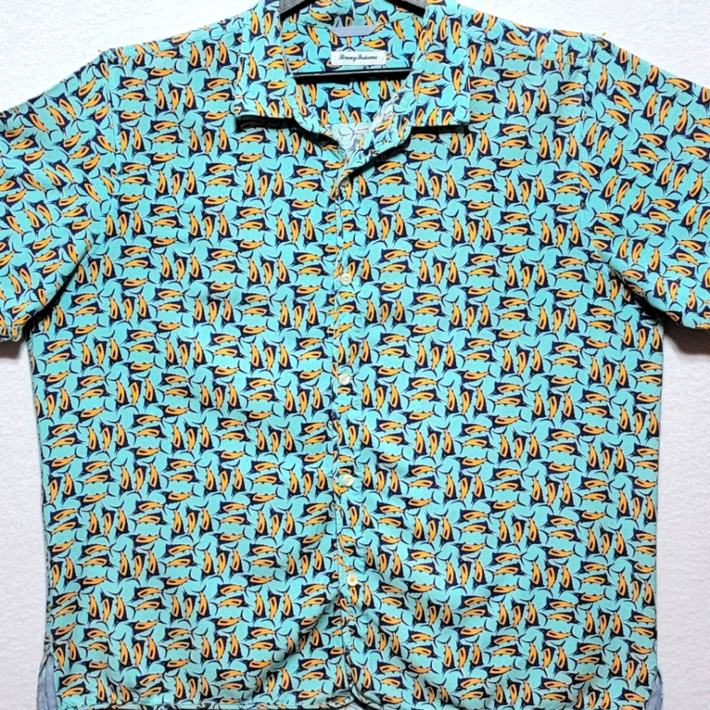 Tommy Bahama Official Swordfish Logo 100% Rayon Shirt. SIZE XXL. #777